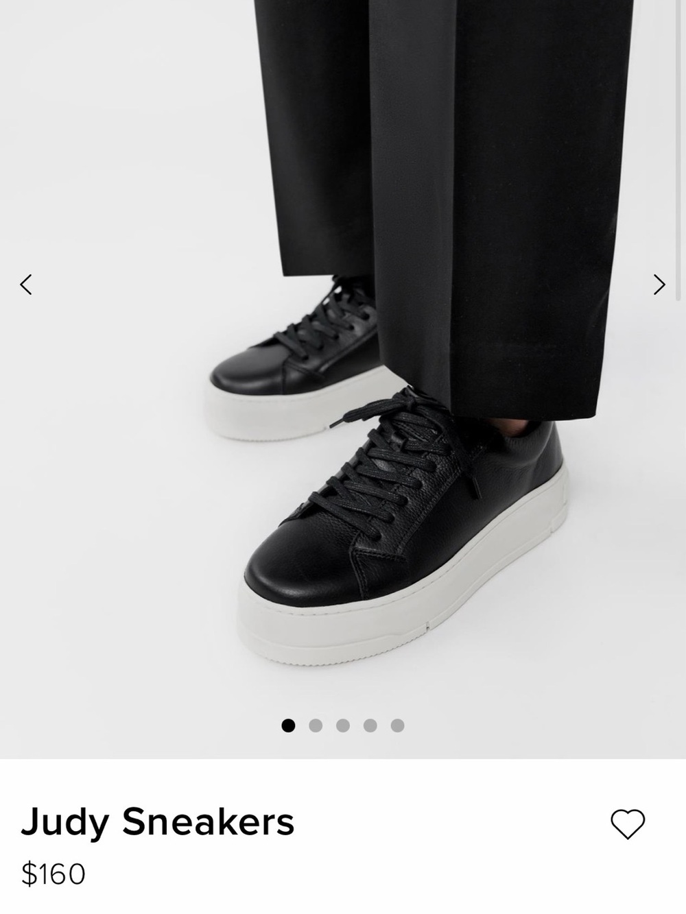 Vagabond Black Leather Platform Sneakers with White Sole